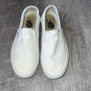 White slip on vans